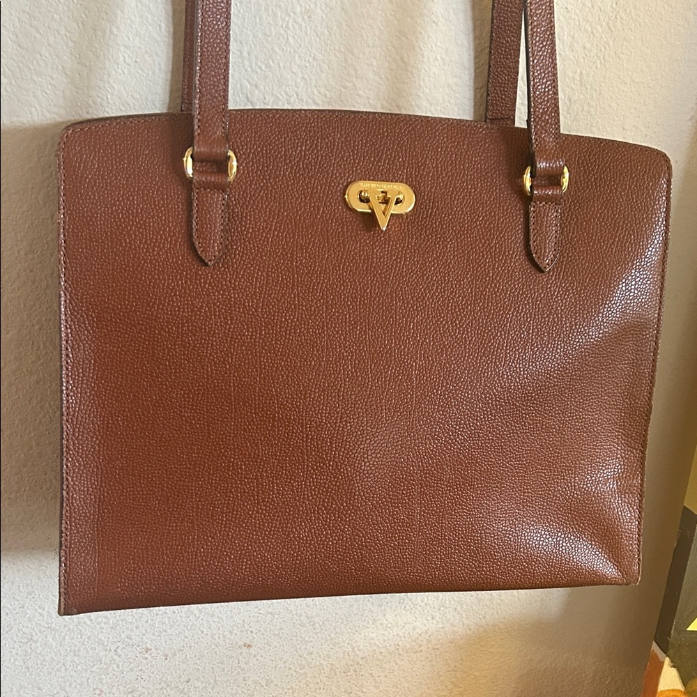 Valentino Garavani Brown Leather Tote Bag